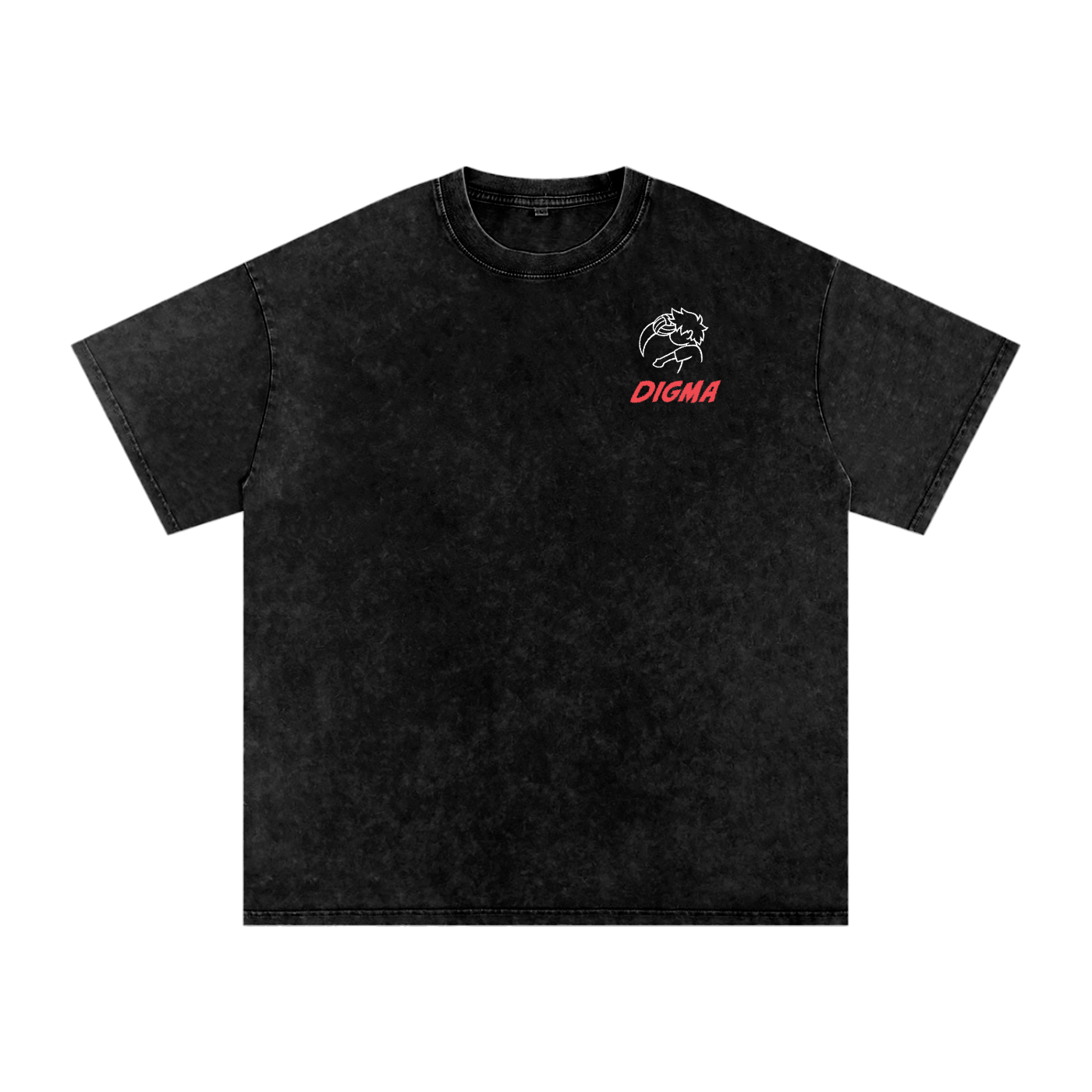 Digma Guy Red Accents 9man Acid Wash Oversize T-Shirt