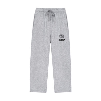 Solid Color Straight-Leg Sweatpants (Digma Guy)